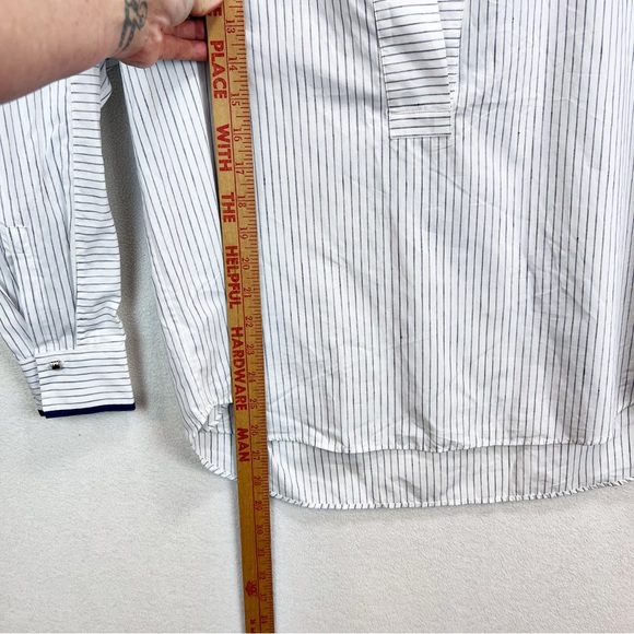 Massimo Dutti Striped Blouse Size M Navy and White Striped Classic Staple Piece - Picture 2 of 7